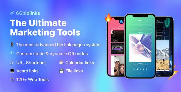 66biolinks v48.1.0  Bio Links, URL Shortener, QR Codes & Web Tools (SAAS)