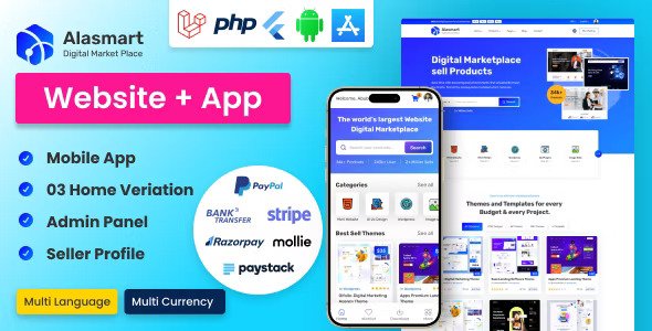 Alasmart v2.0.2  Digital Product Download Marketplace Laravel Script