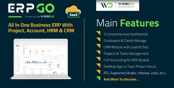 ERPGo SaaS v6.8  All In One Business ERP With Project, Account, HRM, CRM & POS