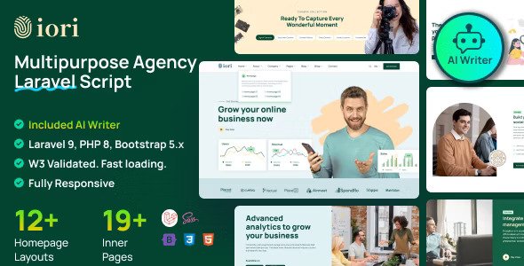 Iori v1.7.6  Business Website for Company, Agency, Startup with AI writer tool & shopping cart