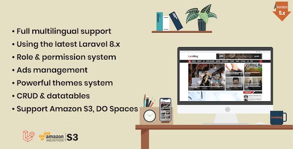LaraMag v7.4.1  Laravel News & Magazine Multilingual System