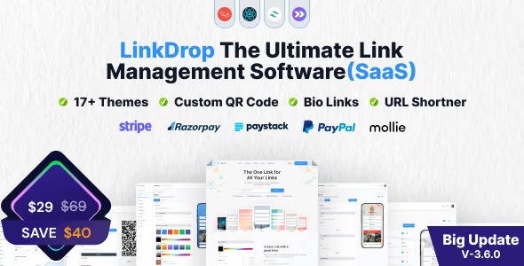 Linkdrop v3.6.0  SaaS Link Management Tool