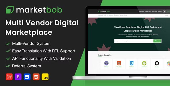 Marketbob v2.0  Multi-Vendor Digital Marketplace