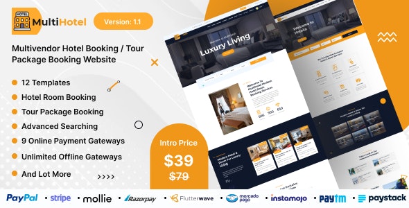 MultiHotel v1.1  Multivendor Hotel Booking / Tour Package Booking Website