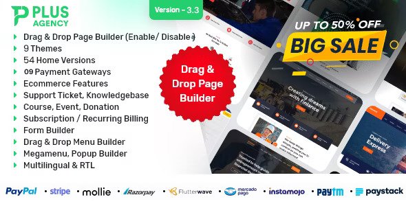 PlusAgency v3.3  Multipurpose Website CMS / Business CMS