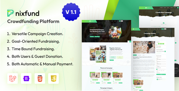 PnixFund v1.1  Crowdfunding Platform
