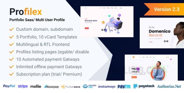 Profilex v2.5.1  Portfolio Website Builder SAAS (Multitenant)