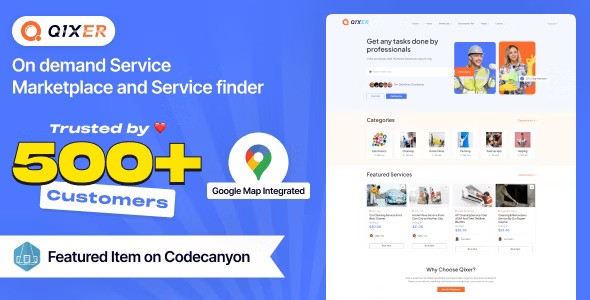 Qixer v2.5.0  Multi-Vendor On demand Handyman Service Marketplace and Service Finder