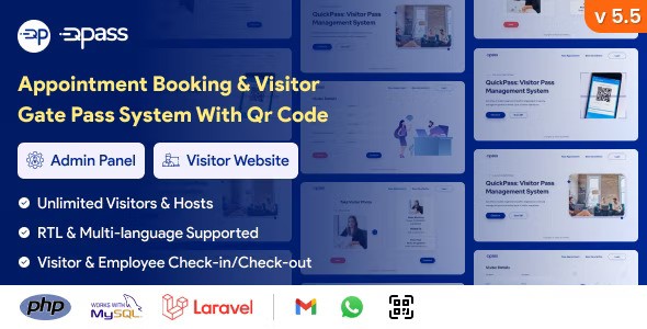 QuickPass v5.5  Appointment Booking & Visitor Gate Pass System With Qr Code