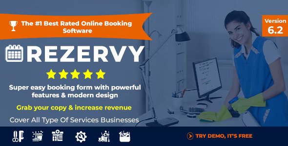 Rezervy v6.2  Online bookings system for cleaning, maids, plumber, maintenance, repair, salon services