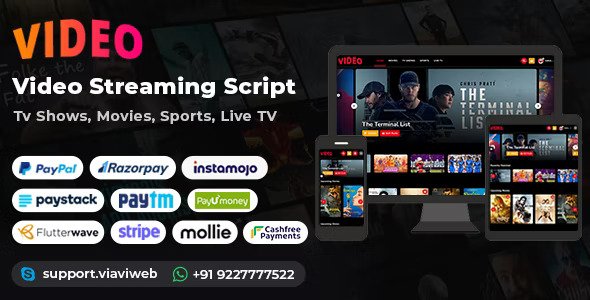 Video Streaming Portal v2.3 (TV Shows, Movies, Sports, Videos Streaming, Live TV)