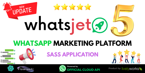 WhatsJet SaaS v5.1.1  A WhatsApp Marketing Platform with Bulk Sending, Campaigns, Chat Bots & CRM