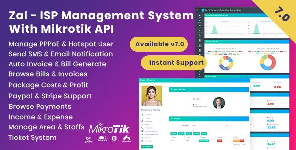 Zal v7.0  ISP Management System With Mikrotik API