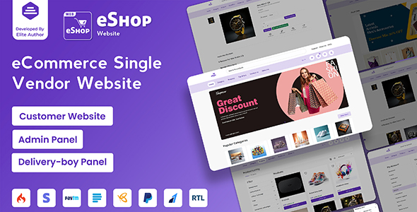eShop Web v4.4.0  eCommerce Single Vendor Website | eCommerce Store Website