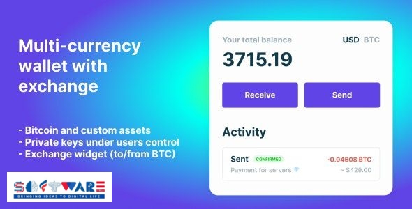 Bitcoin, Ethereum, ERC20 crypto wallets with exchange 1.1.1532
