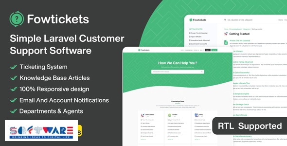 Fowtickets - Simple Customer Support Software With Ticketing System And Knowledge Base