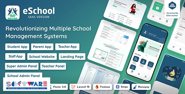 eSchool SaaS - School Management System with Student | Parents Flutter App | Laravel Admin