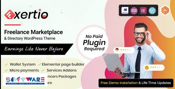 Exertio 1.2.7 – Freelance Marketplace WordPress Theme