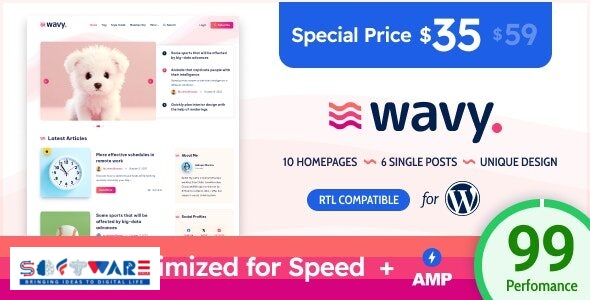 Wavy 1.5.0 – Modern & Lightweight Blog for WordPress