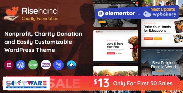 RiseHand 1.1.0 – Charity & Donation WordPress Theme